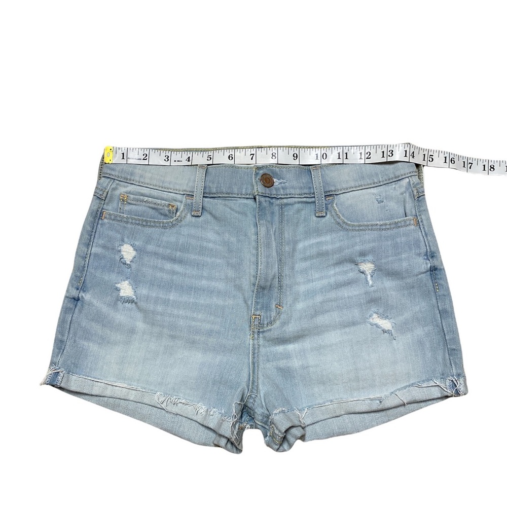 Hollister High Rise Jean Shorts Women’s 5 Light Wash Casual Distressed Denim - Picture 4 of 12